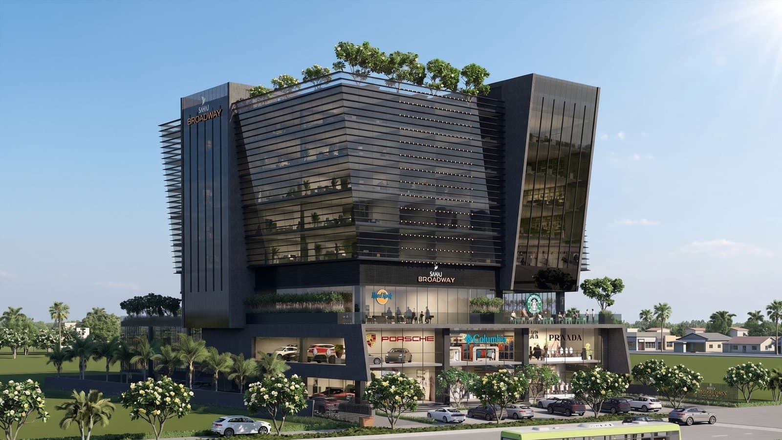 Building elevation — AB Road frontage